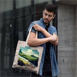 Night Forest Print Small Tote Bag