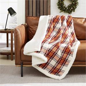 Eddie Bauer - Throw Blanket, Reversible Sherpa Fleece Bedding  51% offf