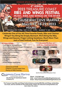Florida's Treasure Coast Ribs Wings and Music Festival Kicks Off March 17-19, 2023